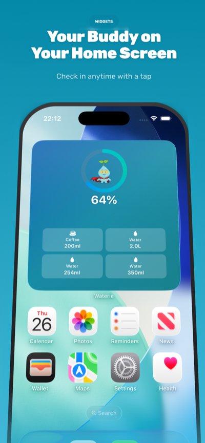 Waterie — Home screen widgets